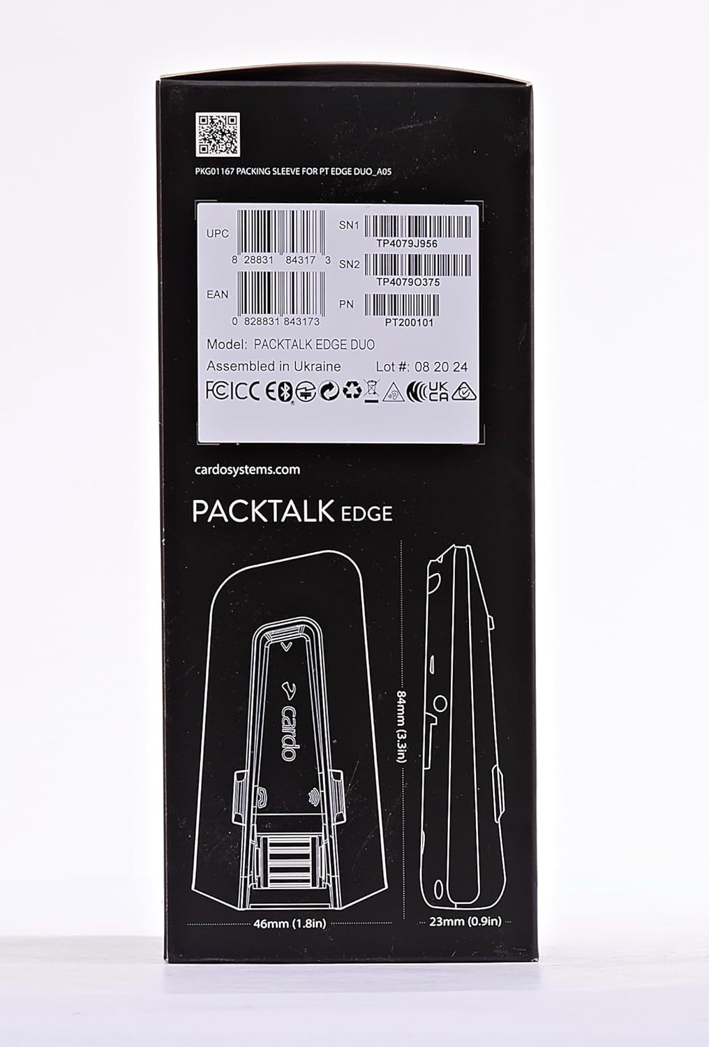PACKTALK Edge Motorcycle Bluetooth Communication System Headset Intercom - Dual Pack, Black