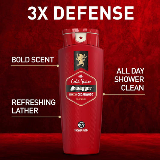 Men'S Body Wash Swagger Scent, 24/7 Shower Freshness, 16 Fl Oz (Pack of 4)