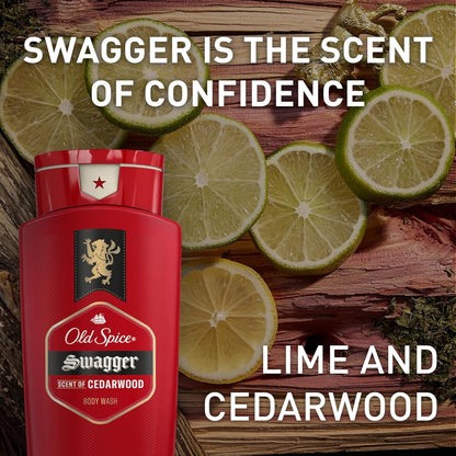 Men'S Body Wash Swagger Scent, 24/7 Shower Freshness, 16 Fl Oz (Pack of 4)