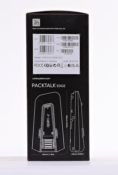 PACKTALK Edge Motorcycle Bluetooth Communication System Headset Intercom - Dual Pack, Black
