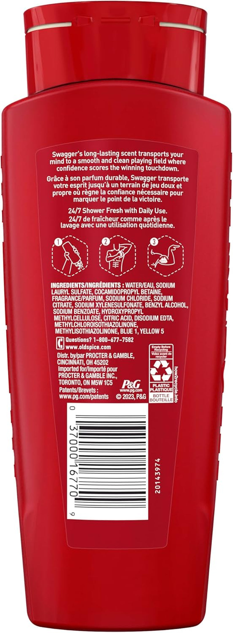 Men'S Body Wash Swagger Scent, 24/7 Shower Freshness, 16 Fl Oz (Pack of 4)